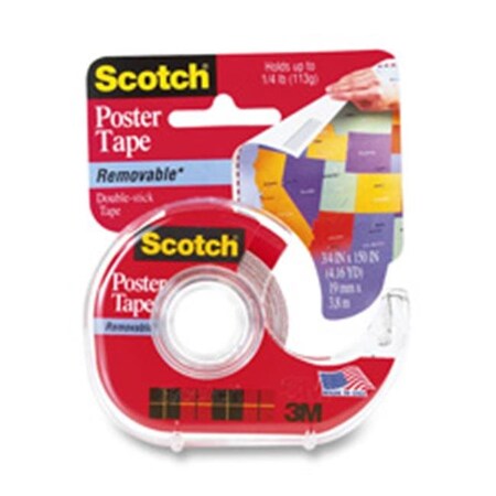 3M Commercial 3M MMM109 Removable Poster Tape- .75in.x150in.- Clear MMM109